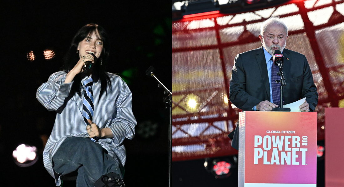 Billie Eilish e Lula em evento em Paris