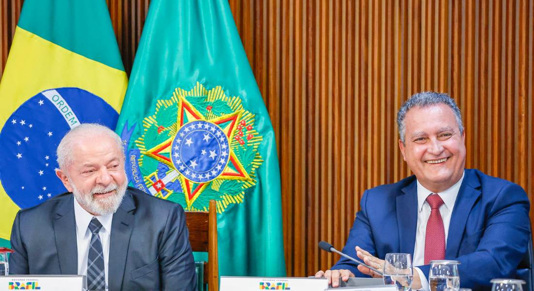 Lula e Rui Costa na reunião ministerial de quinta-feira (15)