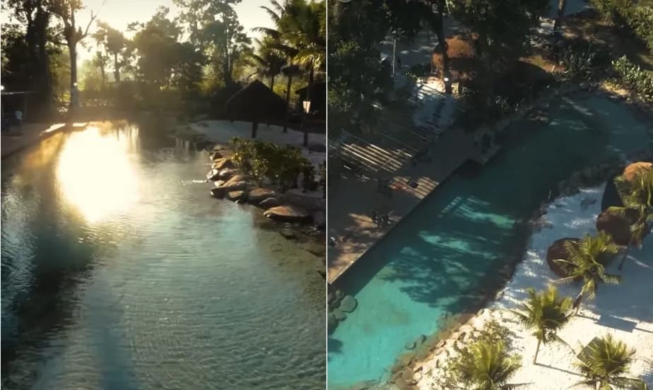 Lago artificial construído na mansão de Neymar em Mangaratiba, no Rio de Janeiro