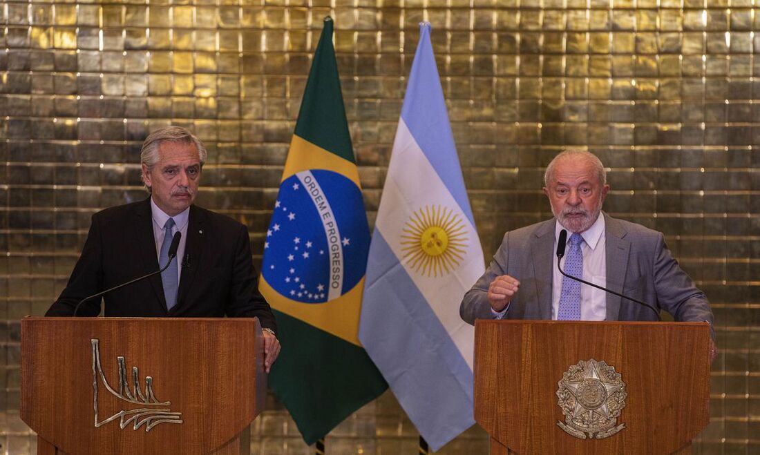 O presidente Luiz Inácio Lula da Silva recebe o presidente da Argentina, Alberto Fernández