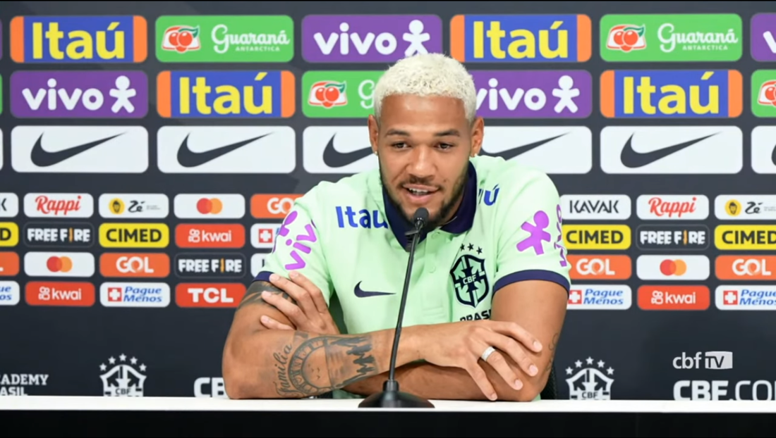 Joelinton em sua primeira convocação com a Seleção Brasileira 