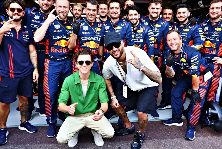 Tom Holland e Neymar se encontram no GP de Mônaco de F1