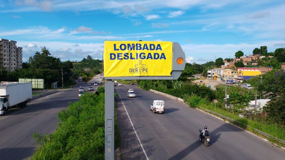 Lombada eletrônica desligada