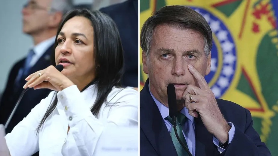 Eliziane Gama e o ex-presidente Jair Bolsonaro 