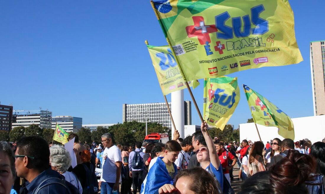 Protesto em favor do SUS