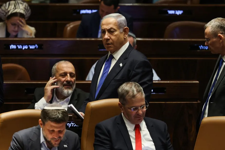 Primeiro-ministro de Israel, Benjamin Netanyahu, durante sessão na Knesset 