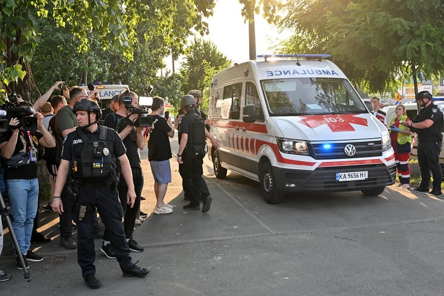 A primeira explosão foi na corte distrital de Shevchenkivskyi