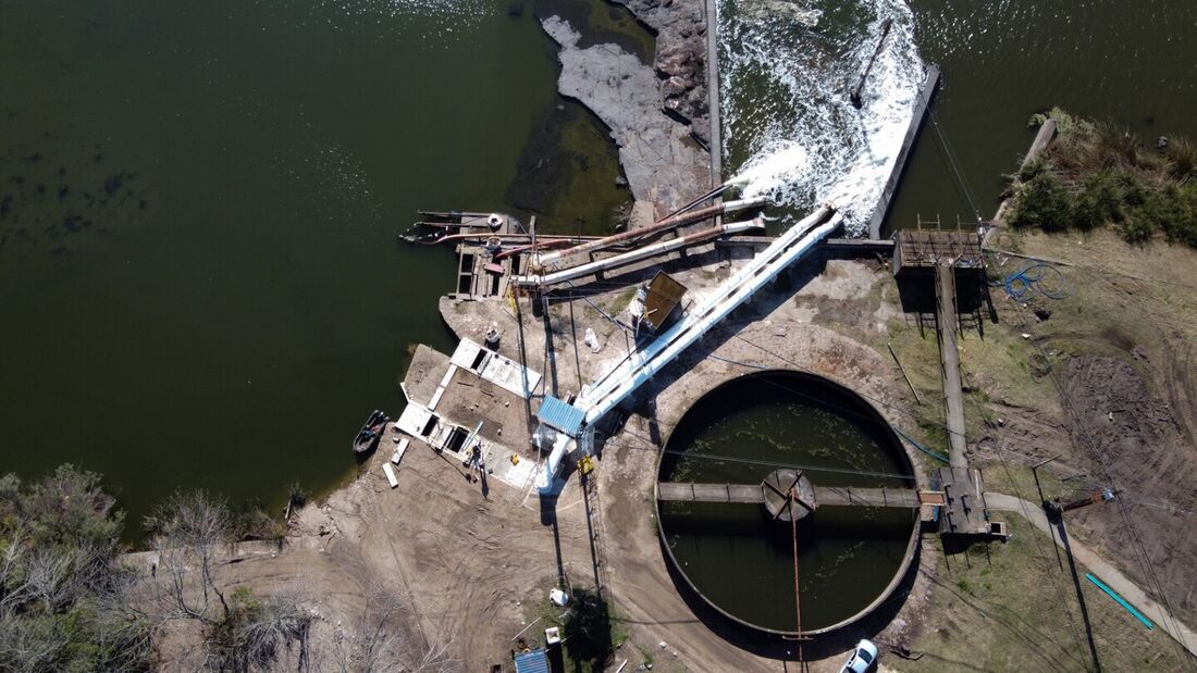 Estação de tratamento de água Aguas Corrientes em Canelones