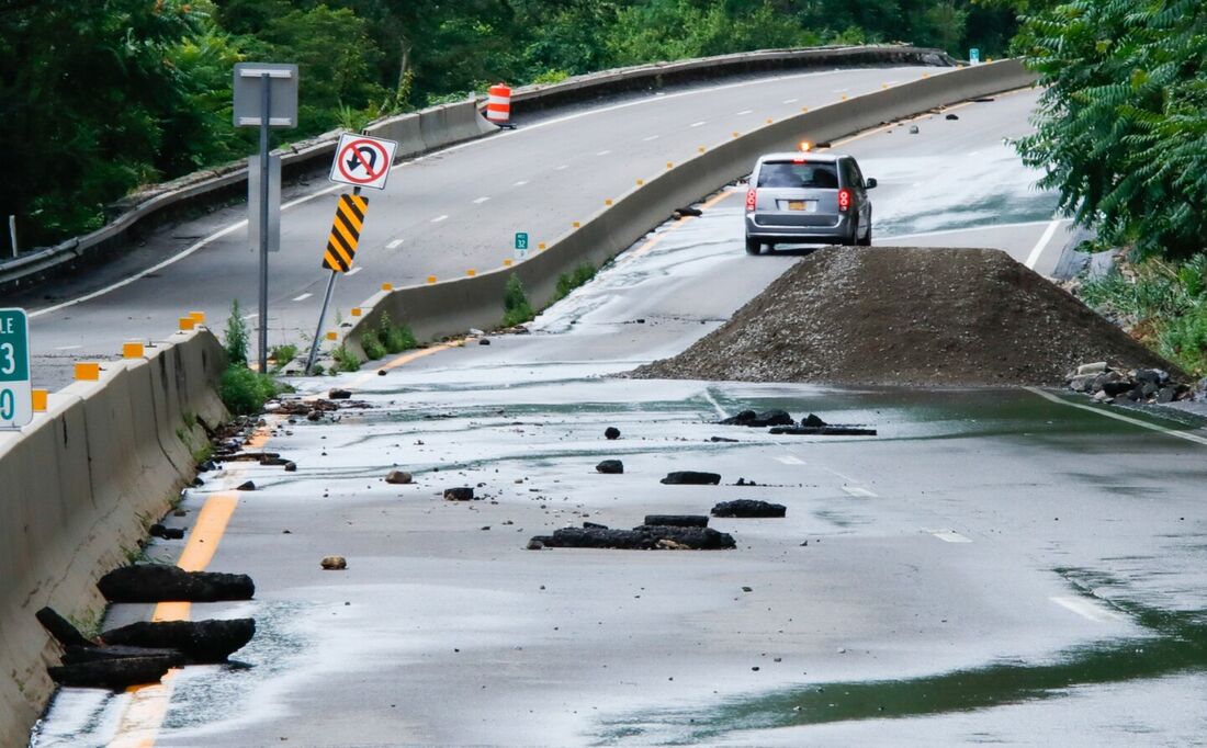 Estradas de Nova York depois das chuvas