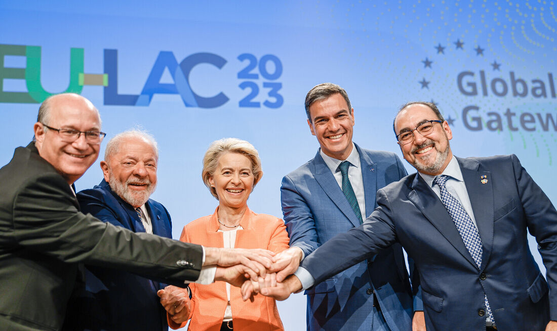 Presidente da República, Luiz Inácio Lula da Silva, durante sessão de abertura do Fórum Empresarial União Europeia-América Latina.