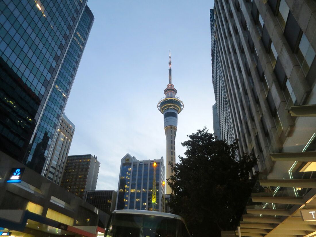 Centro da cidade de Auckland, na Nova Zelândia