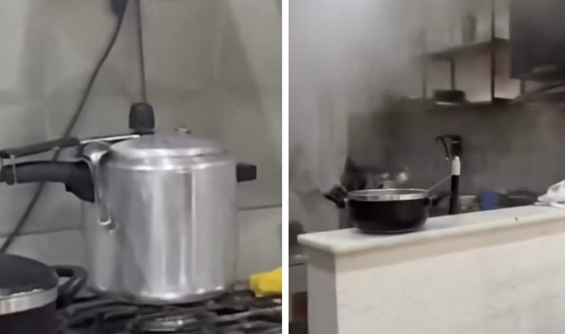 Panela de pressão explode, vídeo mostra o momento