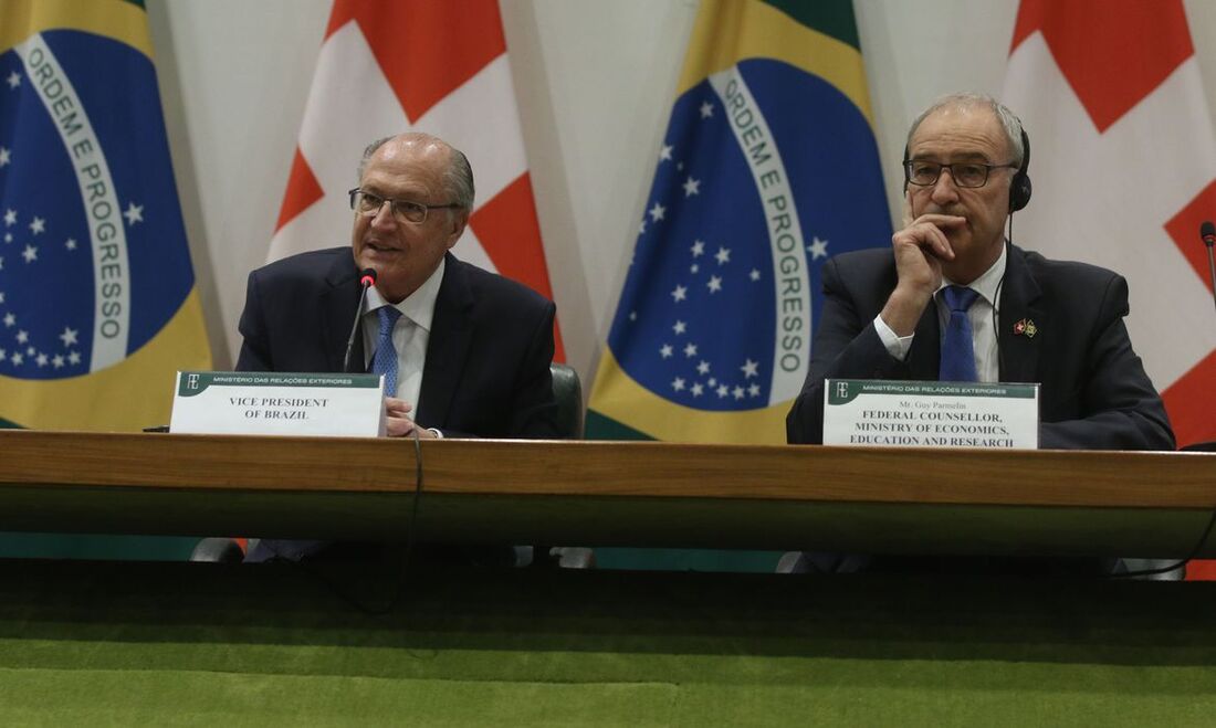 Vice-presidente, Geraldo Alckmin, em evento com o governo da Suíça