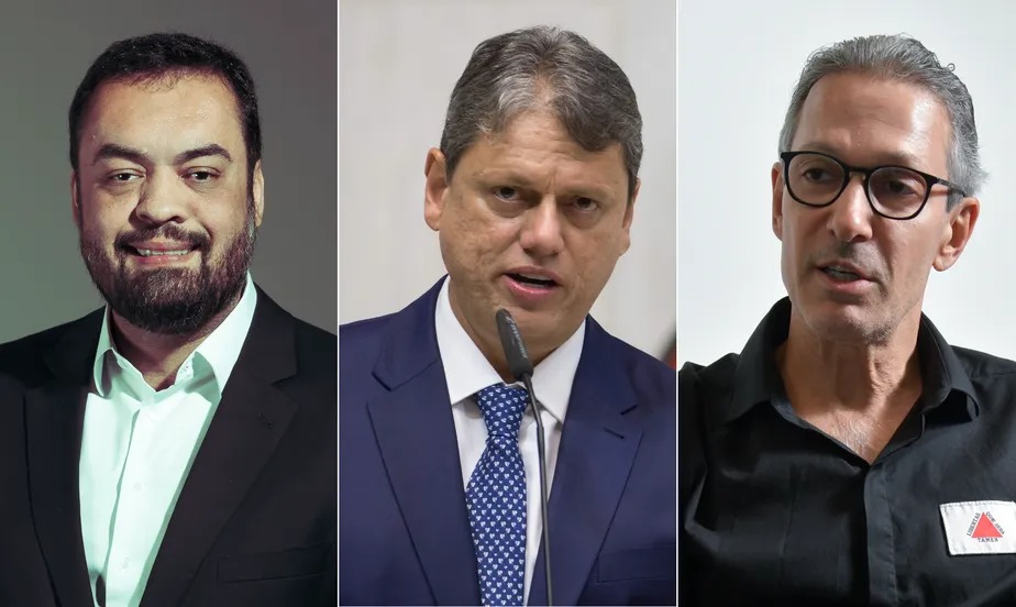 Os governadores do rio, Claudio Castro, de SP, Tarcísio de Freitas, e de Minas, Romeu Zema 