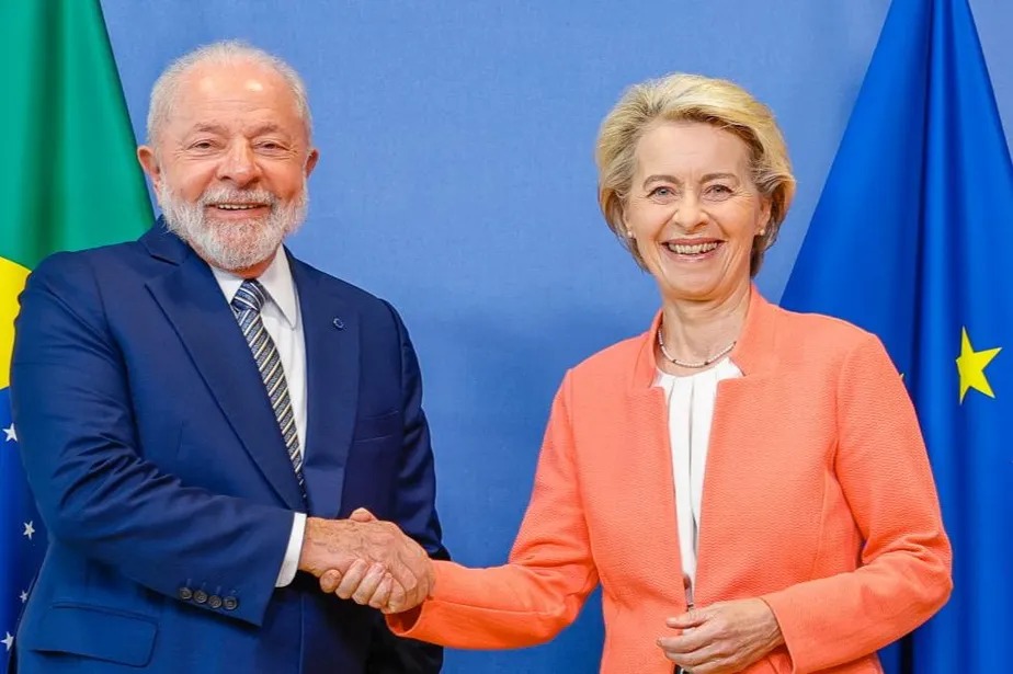 Luiz Inácio Lula da Silva e a presidente da Comissão Europeia, Ursula von der Leye 