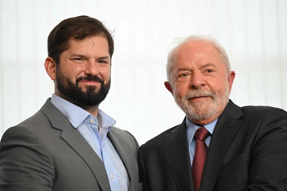 Boric e Lula, durante encontro bilateral