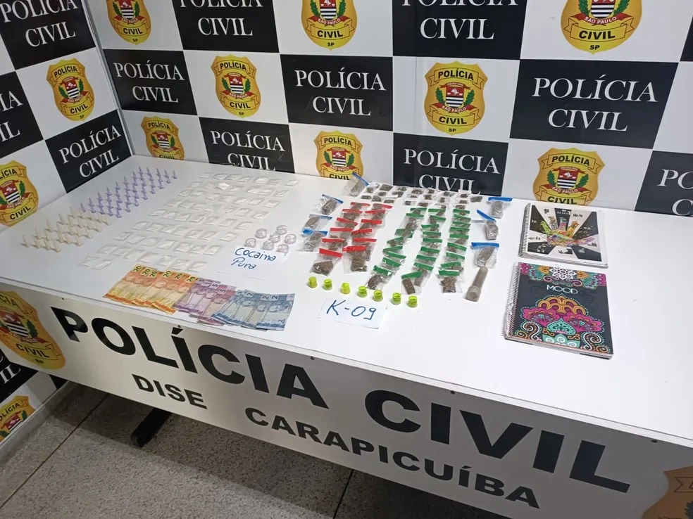 Drogas apreendidas pela polícia, inclusive K9