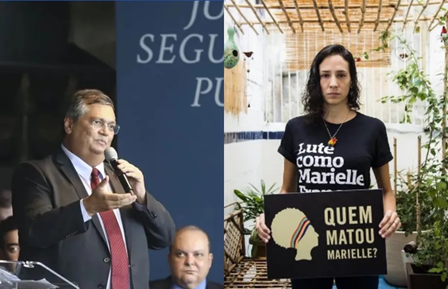 Flávio Dino e Monica Benicio, viúva de Marielle Franco 