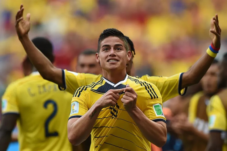 James Rodríguez, craque da Colômbia de 2014, time 'sensação' da Copa até ser eliminado pelo Brasil nas quartas de final 