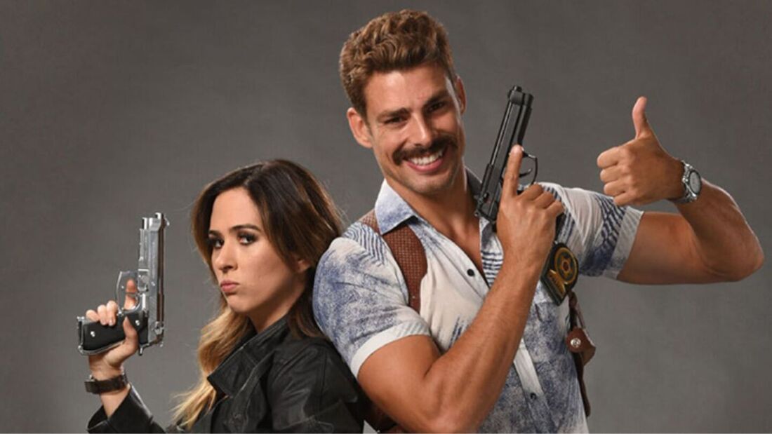 Tatá Werneck (Keyla) e Cauã Reymond (Claudio) para divulgação do filme "Uma Quase Dupla"