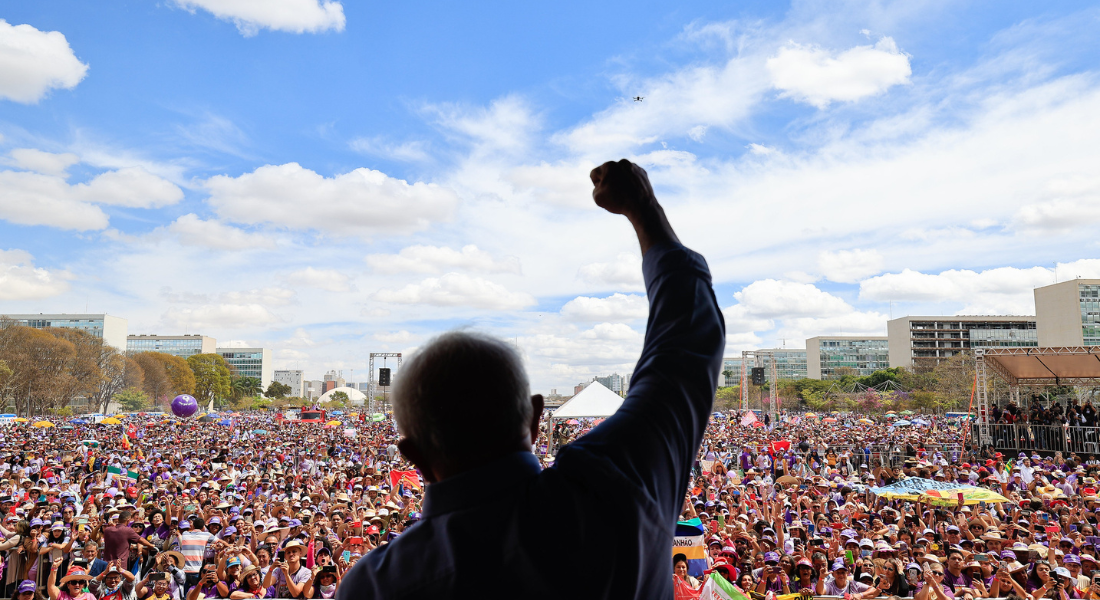 Lula no encerramento da Marcha das Margaridas, em Brasíia