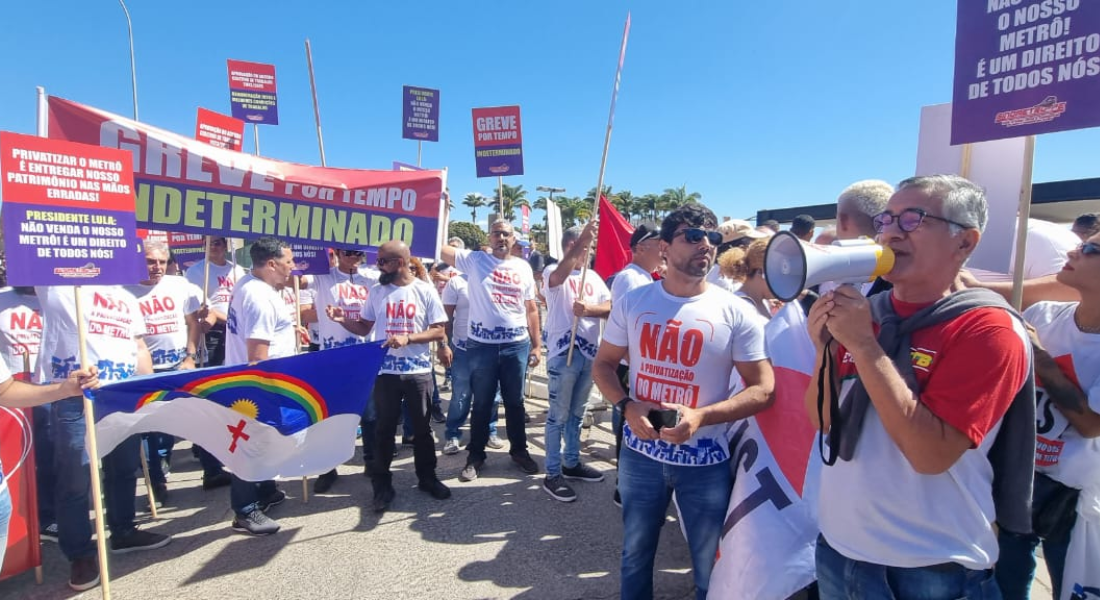 Metroviários de Pernambuco no ato em Brasília