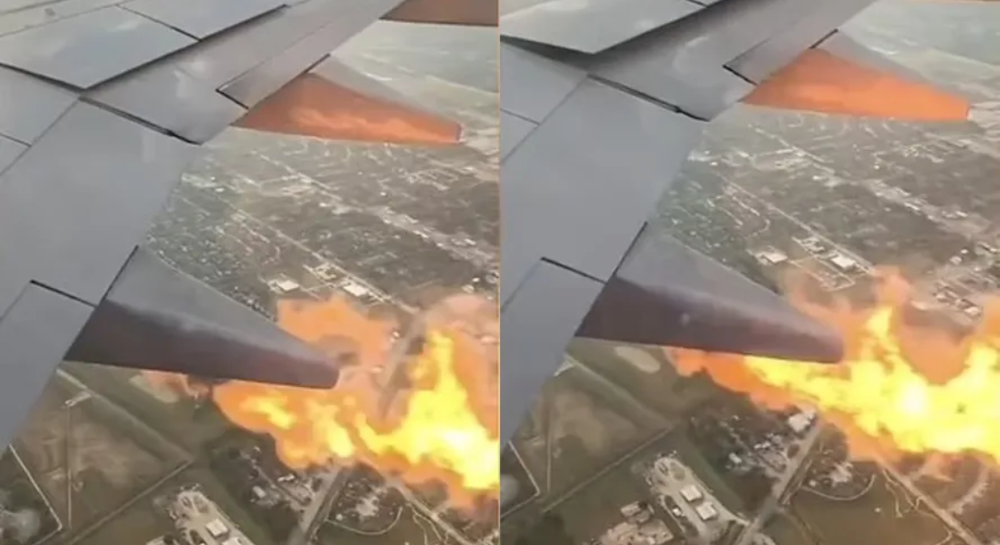 Fogo sai de avião no Texas