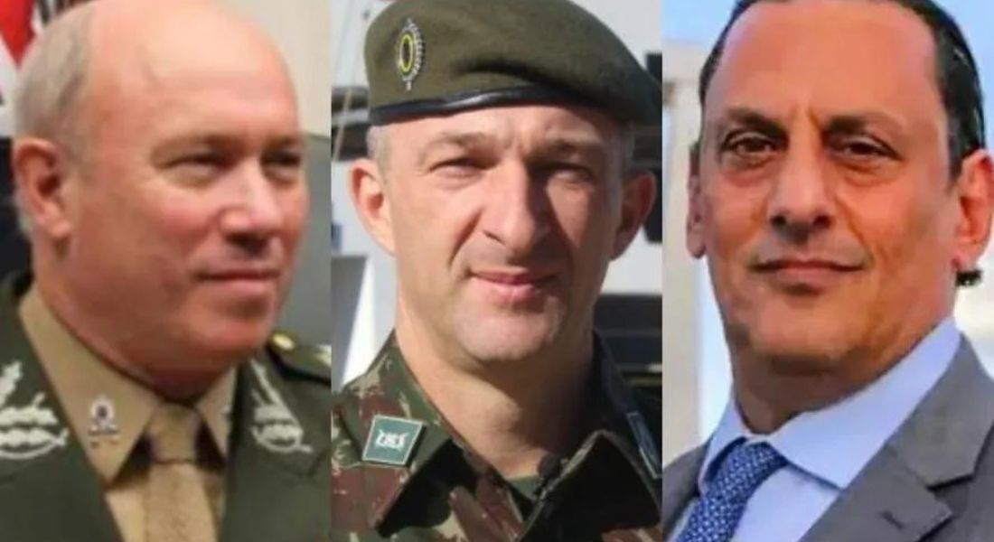 General do Exército Mauro César Lourena Cid, o tenente Osmar Crivelatti e o advogado Frederick Wassef