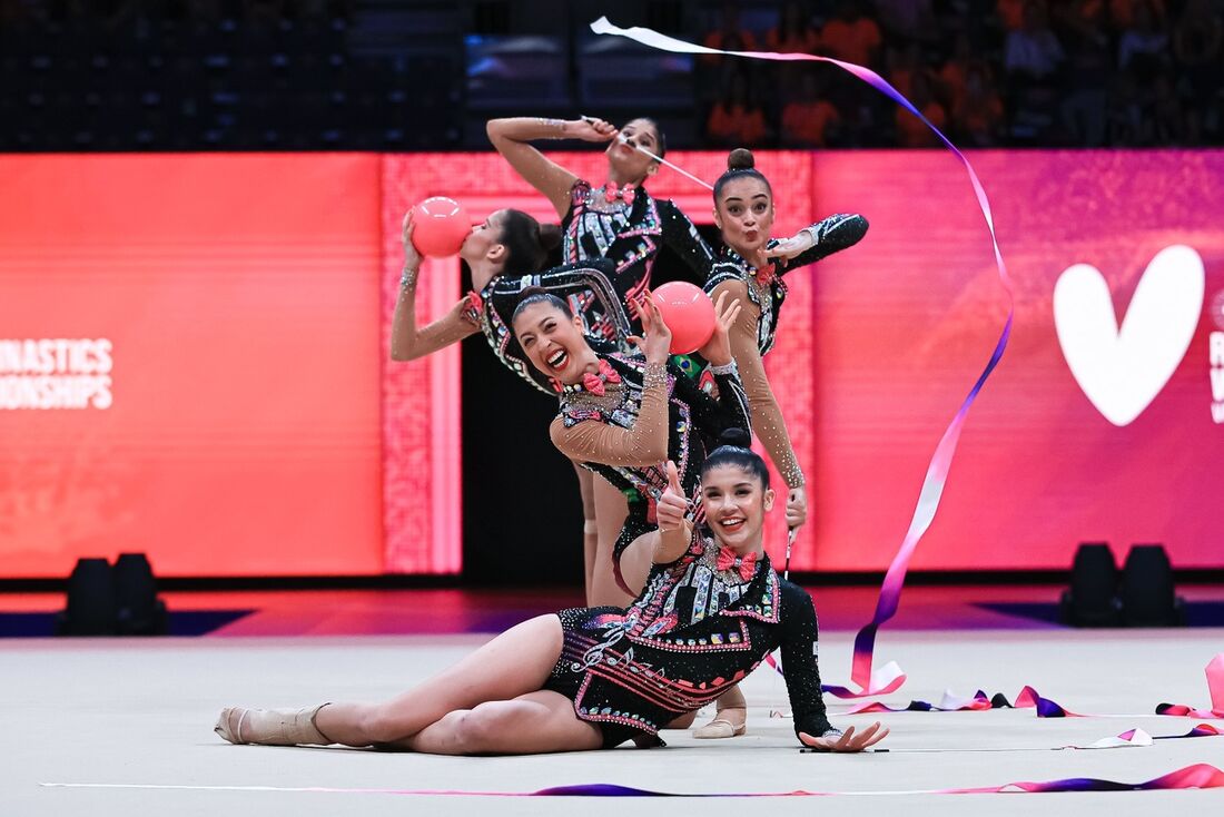 Conjunto do Brasil é 6º no Mundial de Ginástica Rítmica e vai às