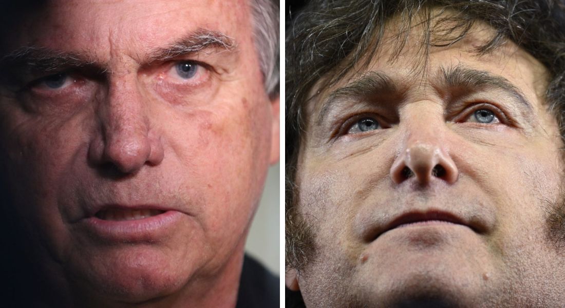 Jair Bolsonaro, ex-presidente do Brasil, e Javier Milei, deputado da extrema-direita argentina