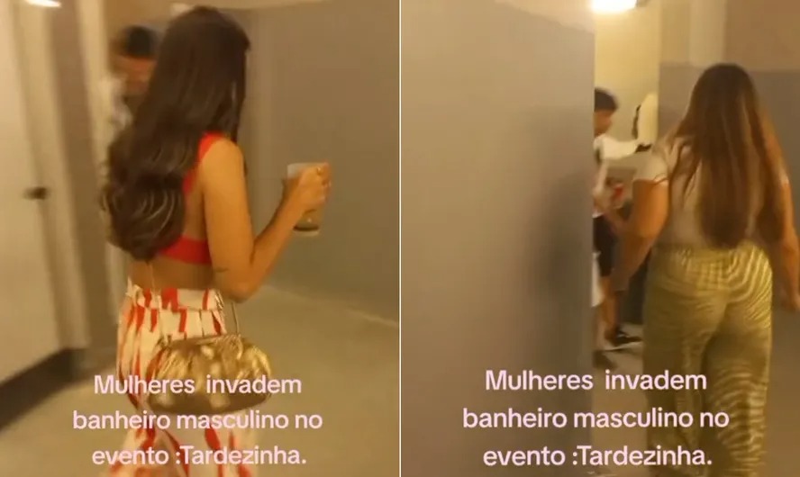 Gravação feita por um homem viralizou nas redes sociais; mulheres alegavam que a fila para o banheiro feminino estava muito grande