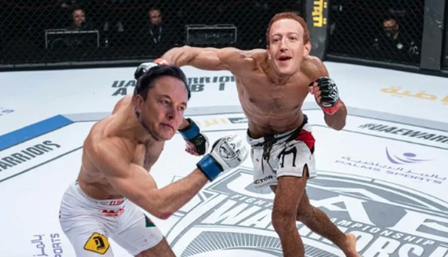 Luta entre Mark Zuckerberg e Elon Musk vira meme na internet 