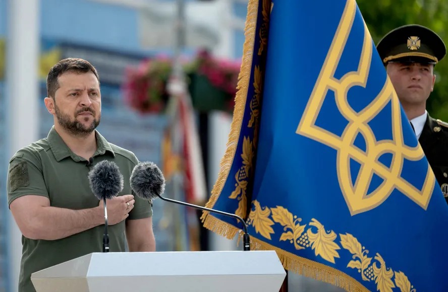 Zelensky participa da cerimônia do Dia do Estado Ucraniano, marcando o 30&ordm; aniversário da independência do país