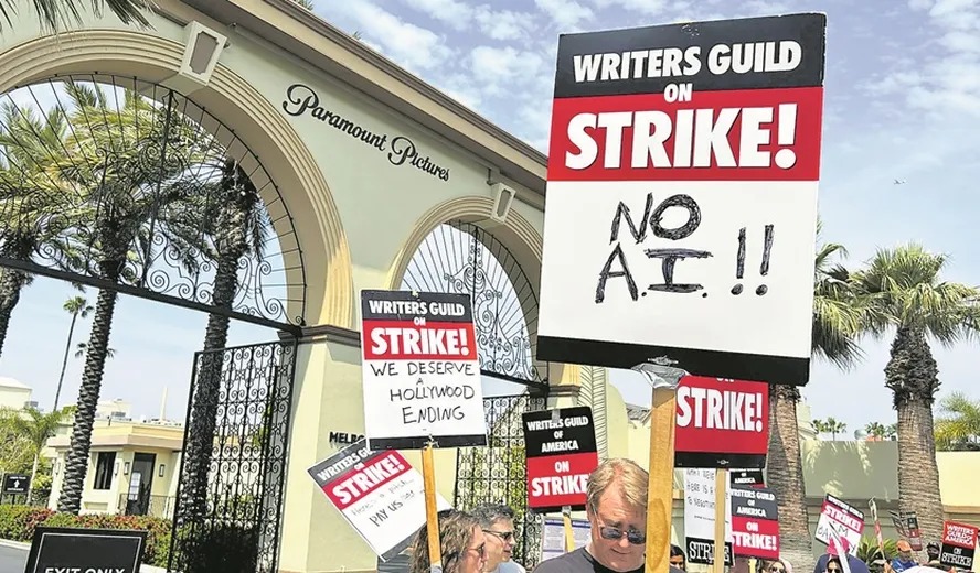 Protesto contra uso de IA em Hollywood