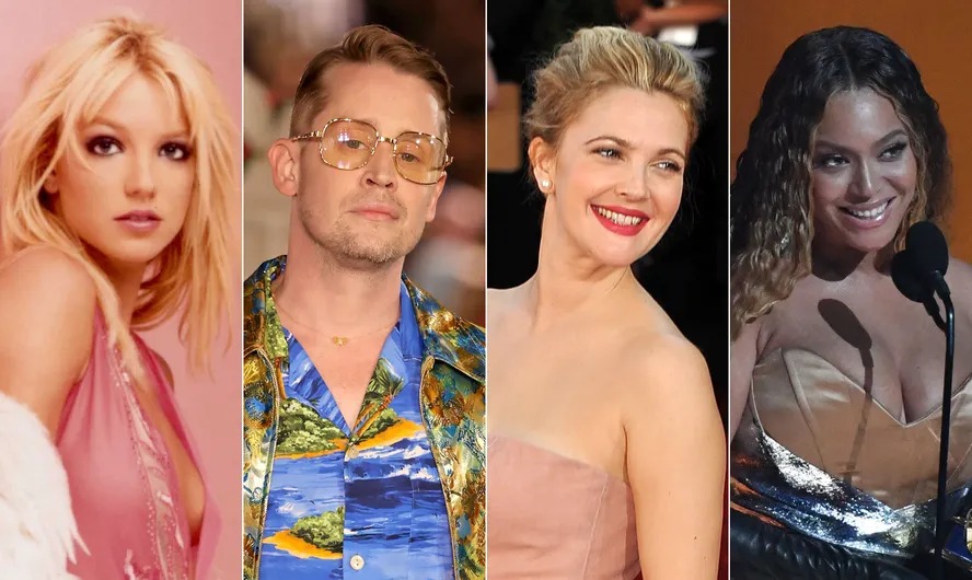 Britney Spears, Macaulay Culkin, Drew Barrymore e Beyoncé 