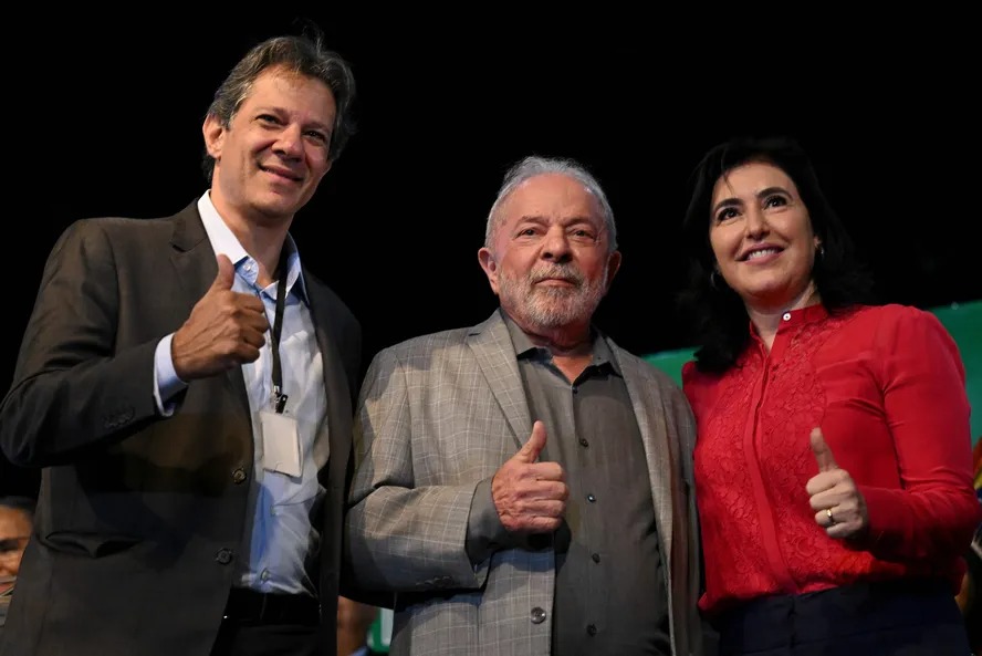 Lula com Tebet e Haddad, seus ministros com mais seguidores nas redes