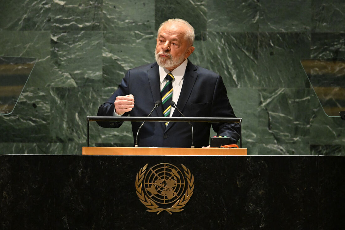 Luiz Inácio Lula da Silva discursa na 78ª Assembleia Geral das Nações Unidas na sede da ONU