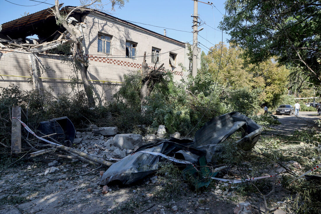 Destruição em Odesa, na Ucrânia