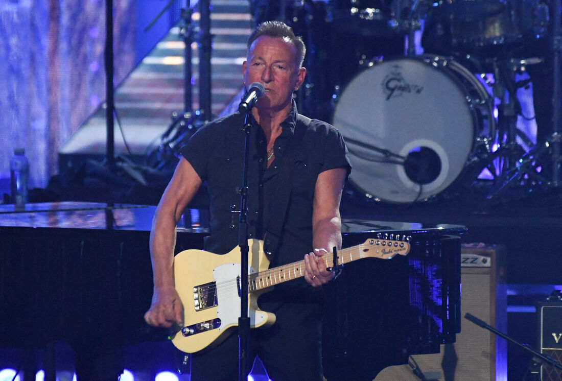 Lenda viva do rock, o cantor americano Bruce Springsteen