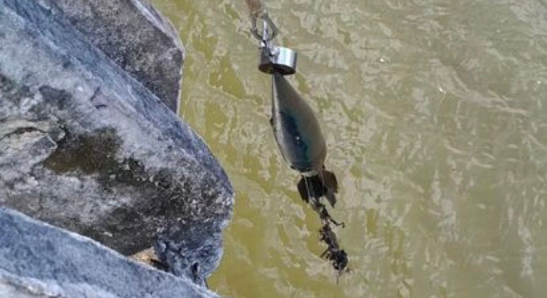 Artefato tirado das águas do Rio Capibaribe durante pesca