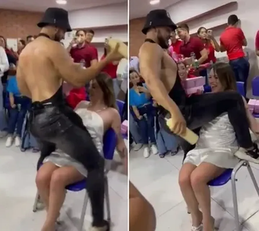 Juíza gera polêmica após ser filmada recebendo lap dance em sala de tribunal na Colômbia 