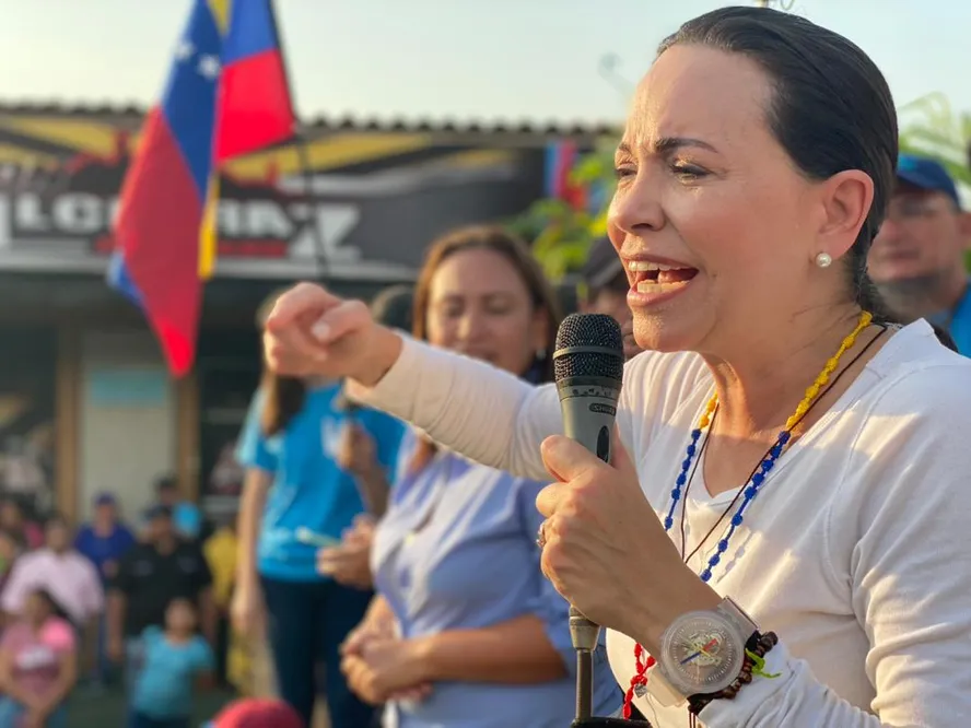 María Corina Machado, em Mérida, na Venezuela 