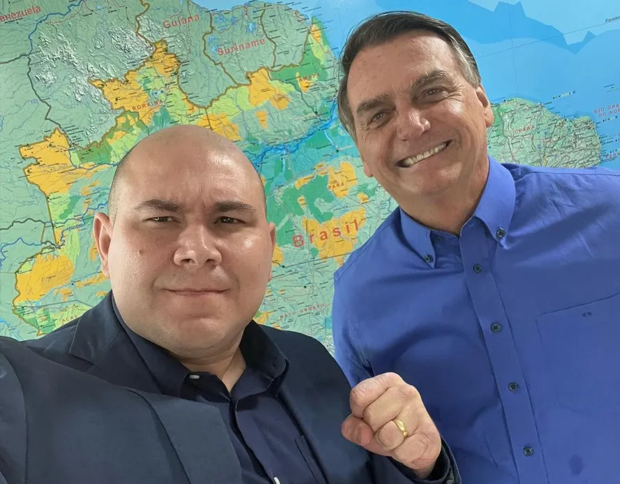 Deputado eleito Abilio Brunini e Jair Bolsonaro 