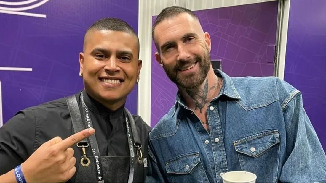 Felipe Galdino e Adam Levine