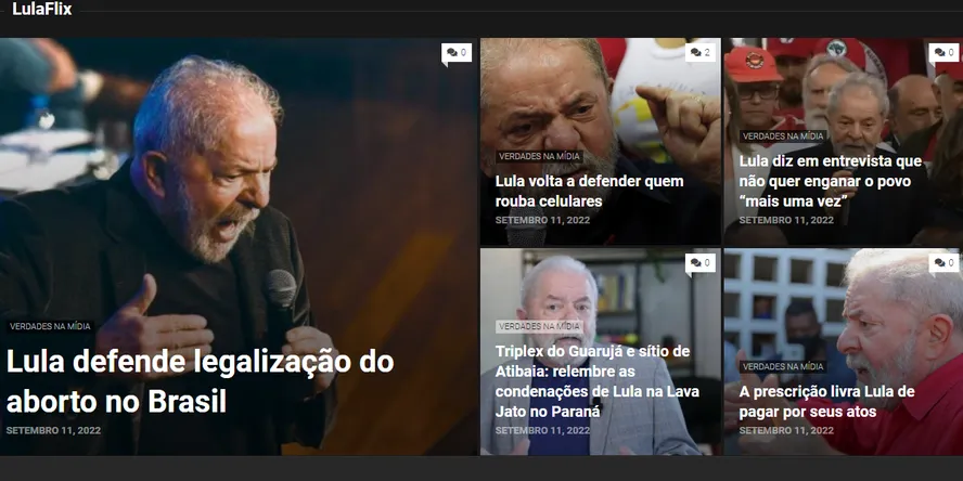 A página LulaFlix criada pela campanha de Jair Bolsonaro 