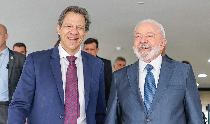 Ministro da Fazenda, Fernando Haddad, e o presidente Luiz Inácio Lula da Silva