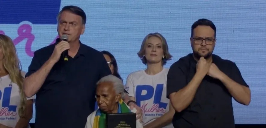 O ex-presidente Jair Bolsonaro participa de evento do PL