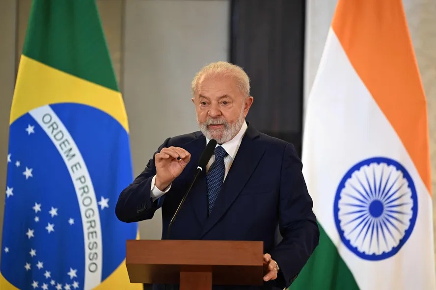 Presidente da república, Luiz Inácio Lula da Silva, após a sessão de encerramento da cúpula do G20 em Nova Delhi 