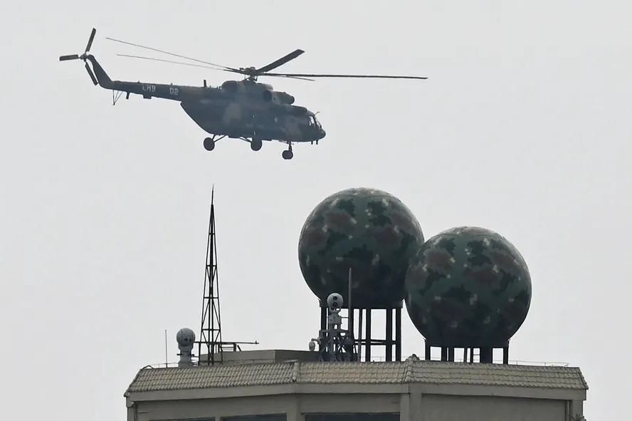 Helicóptero do Exército chinês que participou de exercício próximo a Taiwan 