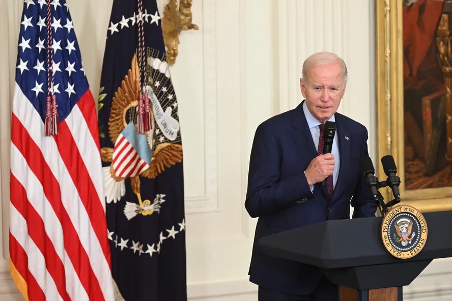 Presidente americano Joe Biden durante evento na Casa Branca 